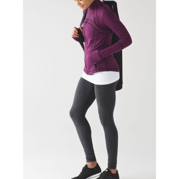 Lululemon Define Teeny Tooth Deep Fuchsia Black Lightweight Knitted Jacket Women - Picture 2 of 16